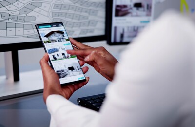 Suche nach Immobilien am Handy