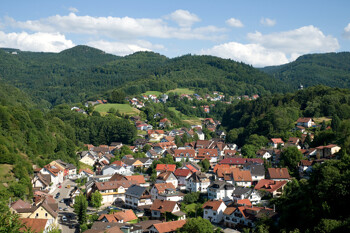 Die Aussicht auf Bühlertal im Nordschwarzwald
