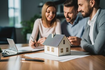 Interessenten bei Immobilienberatungsgespräch