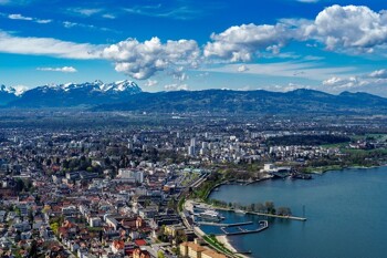 Blick auf Bregenz und den Bodensee