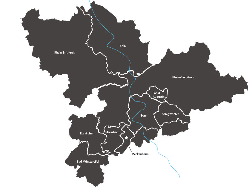 Standortkarte Meckenheim und Umgebung