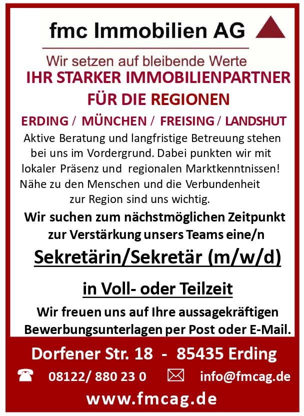 Stellenausschreibung Sekretär/-in