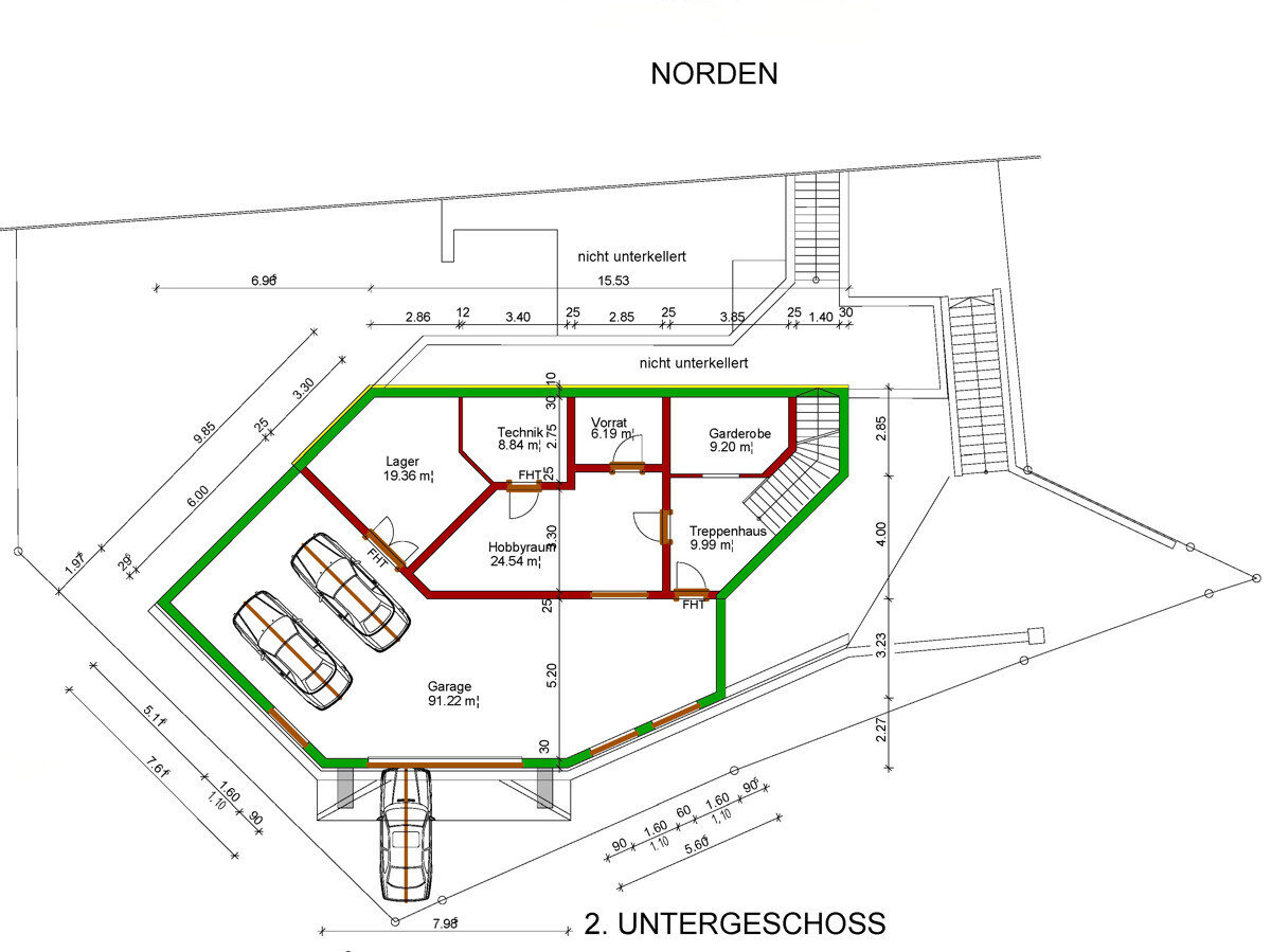2. UG Große Garage Hobbyraum, Lager und Haustechnik