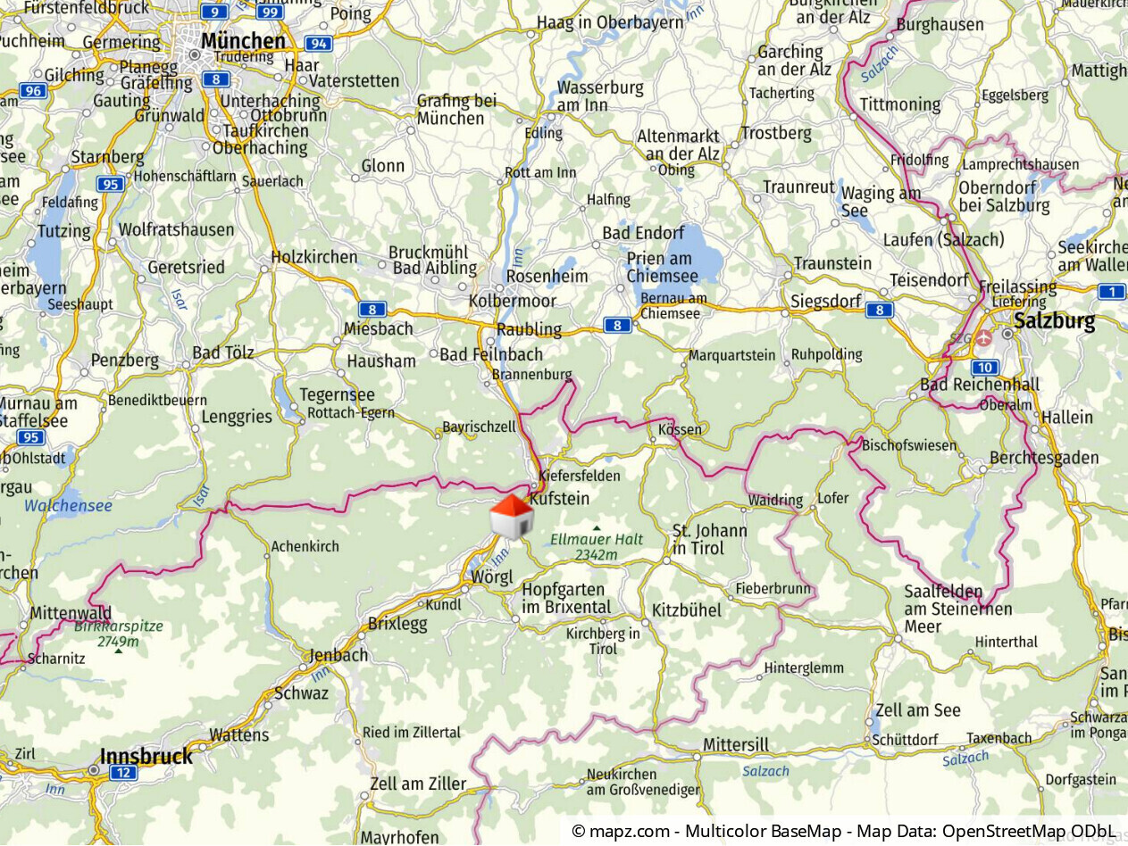 Eine Stiunde nach Innsbruck Salzburg München, drei Stunden an den Gardasee