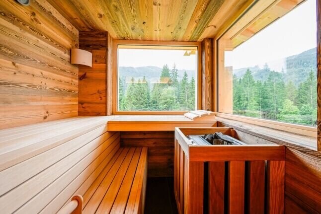 Sauna mit Bergblick