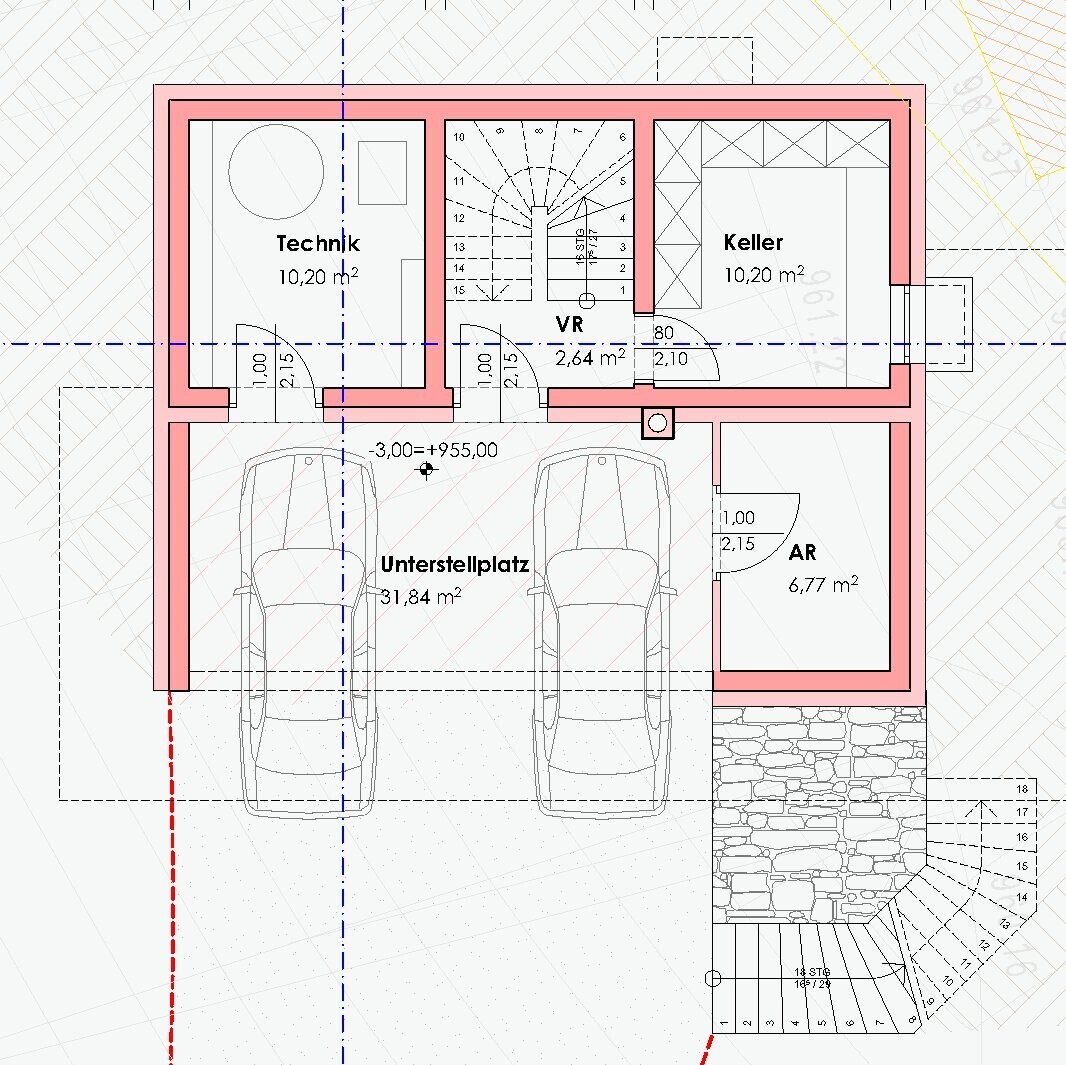 Grundriss Untergeschoss mit Garage