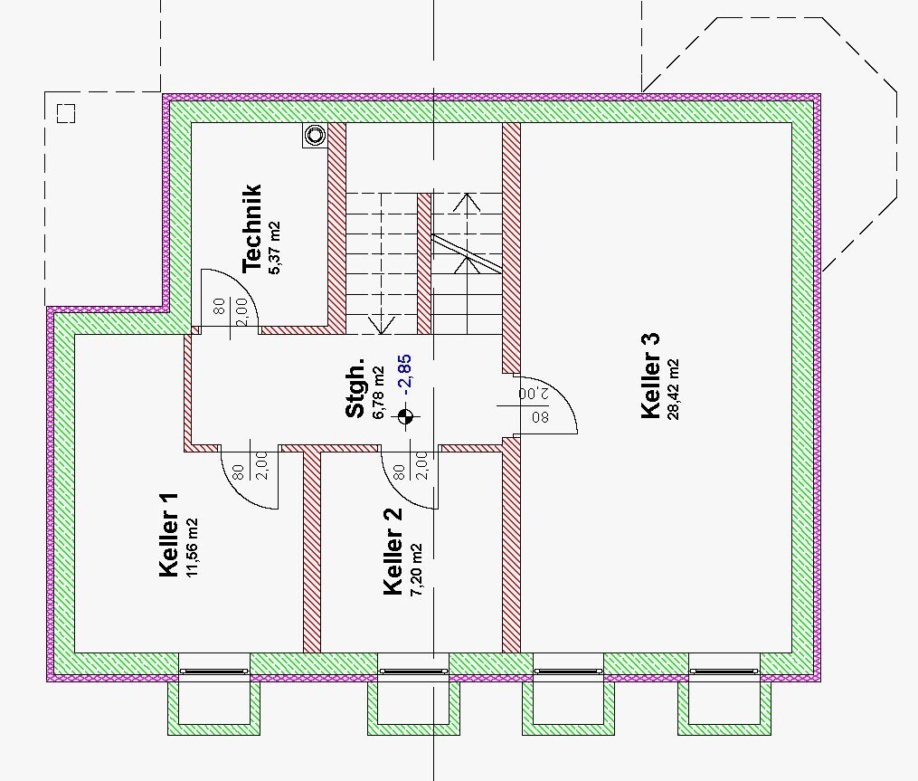 Kellergeschoss Grundriss Technikräume