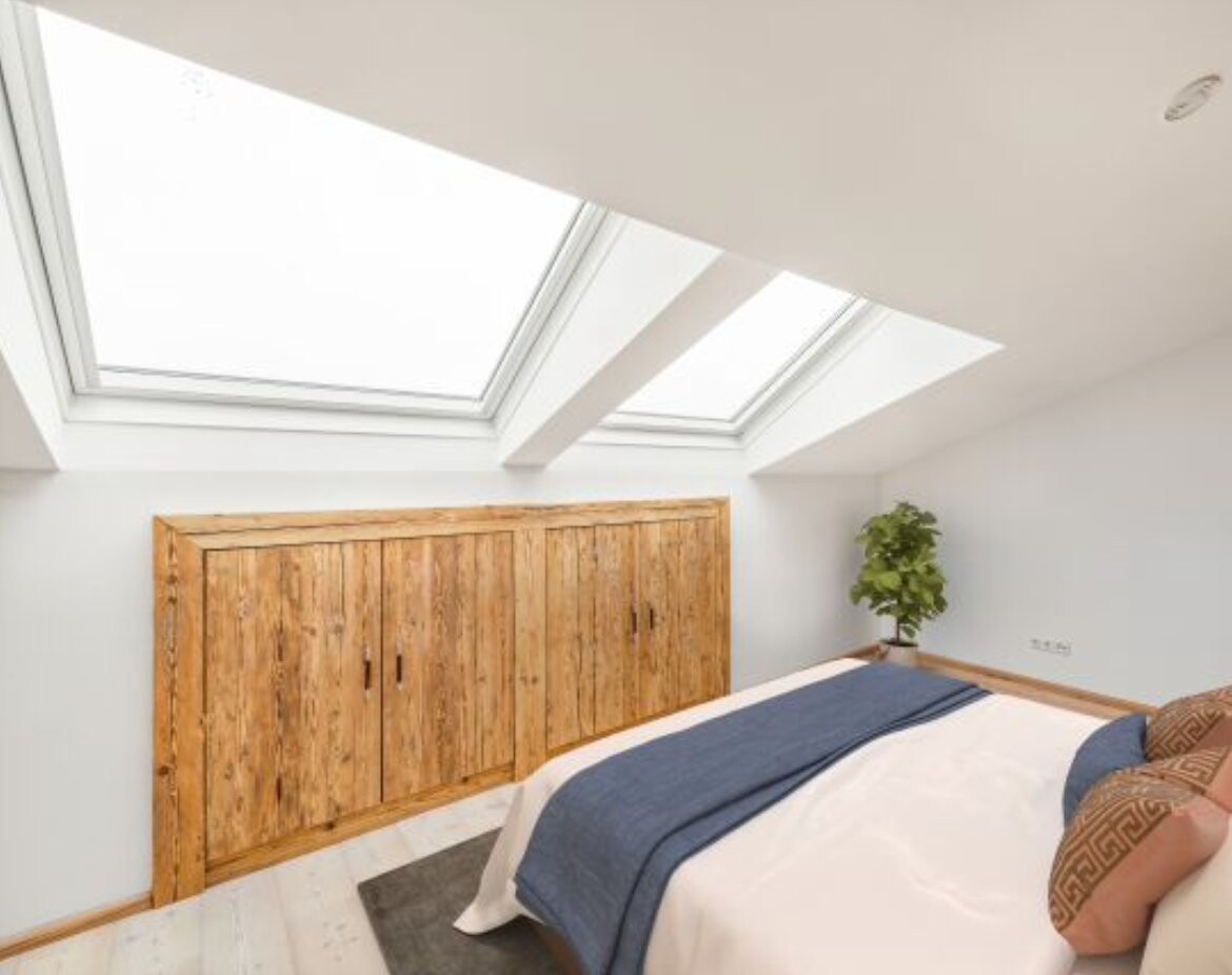Schlafzimmer mit Dachfenstern