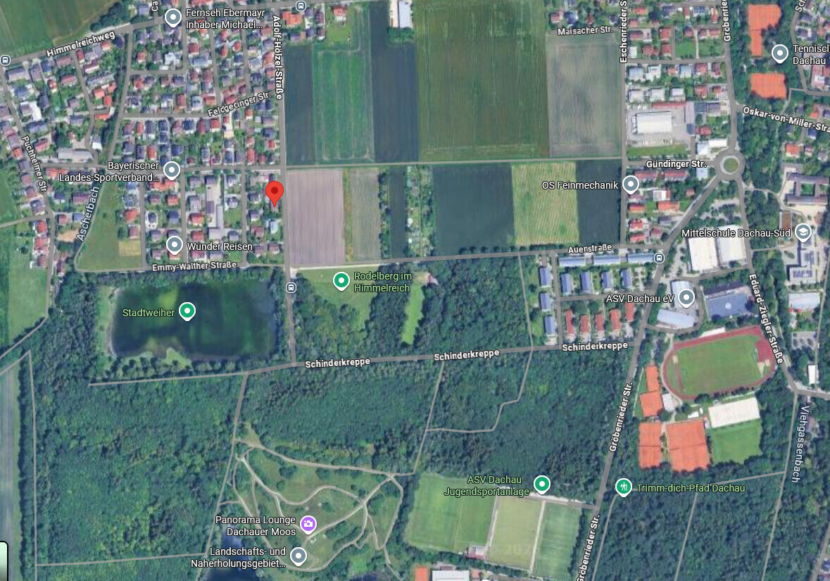 Diese Luftbildaufnahme spricht für sich !!! Äcker - Stadtweiher - Landschaftsschutzgebiet im unmittelbaren Umfeld