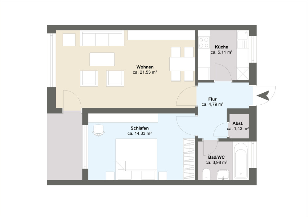 Düsseldorfer Straße 20 - Etage 1, Ansicht 1, Schnitt 1, Einheit 1 - 5NAYO4