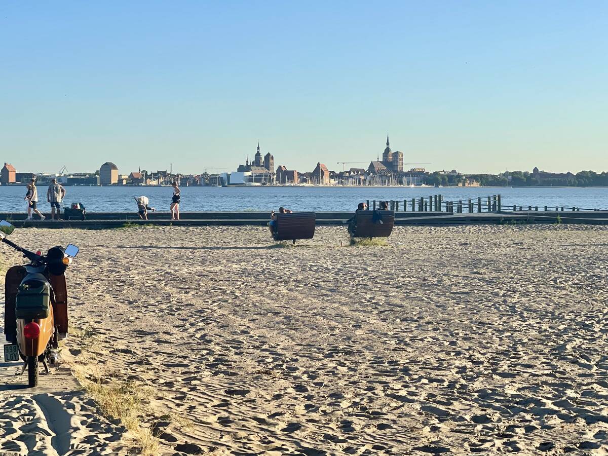 Südstrand Blick auf Stralsund