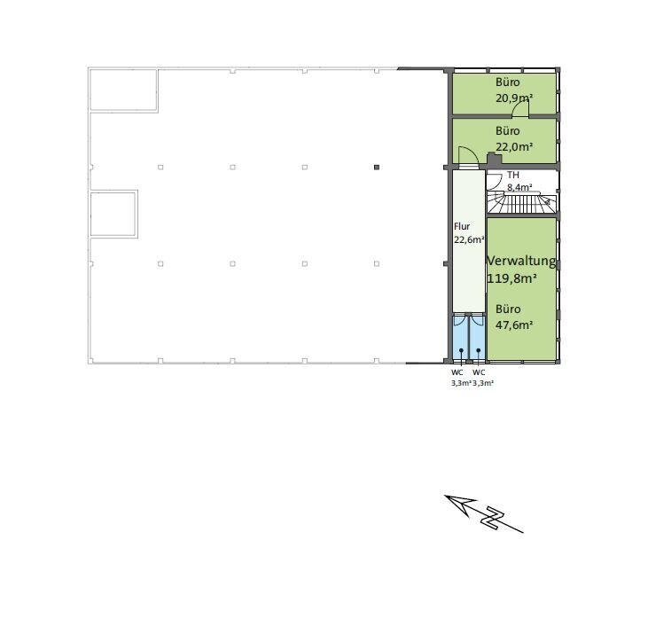 Grundriss_Freiburg_Hans-Bunte-Straße 11_Fläche im 1. Obergeschoss