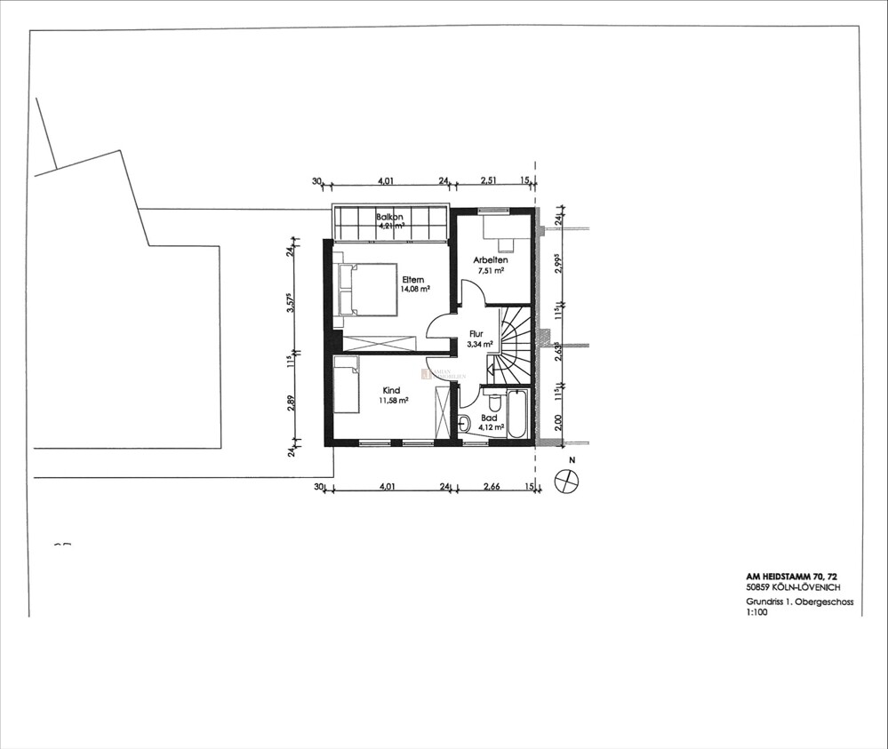Grundriss 1. OG Am Heidstamm 70
