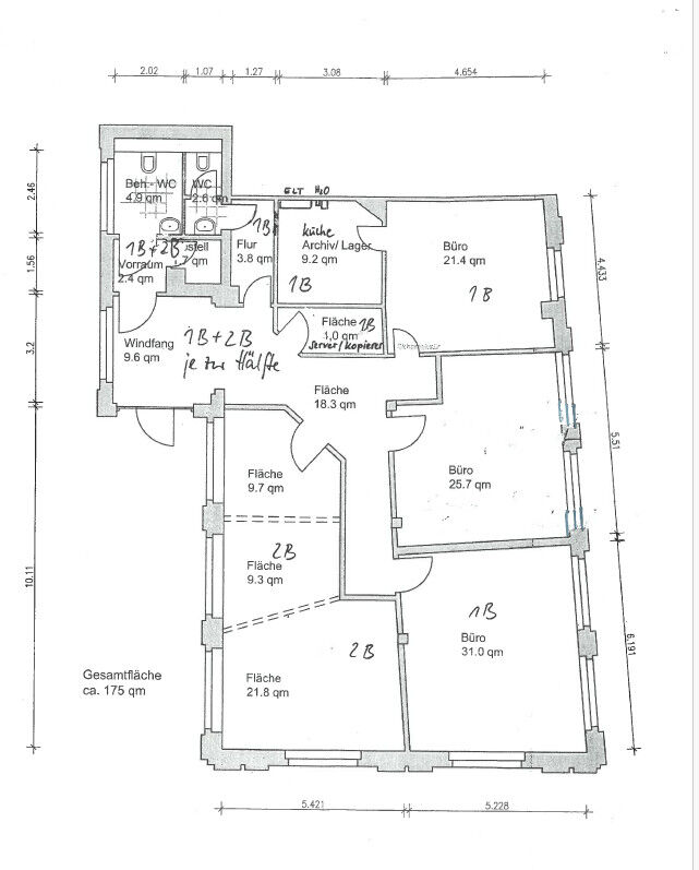 Grundriss - Eingang 1 (EG straßenseitig)