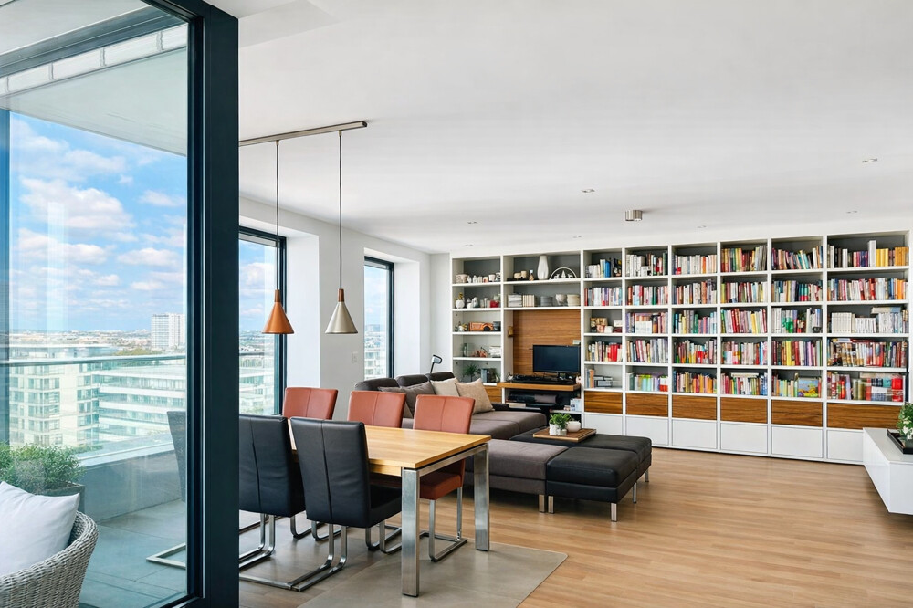 Moderne Wohnzimmer Esszimmer Ansicht