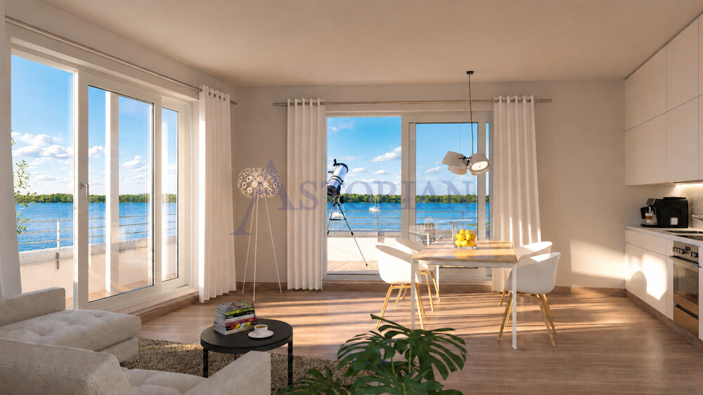 Wohnzimmerbeispiel mit Seeblick 