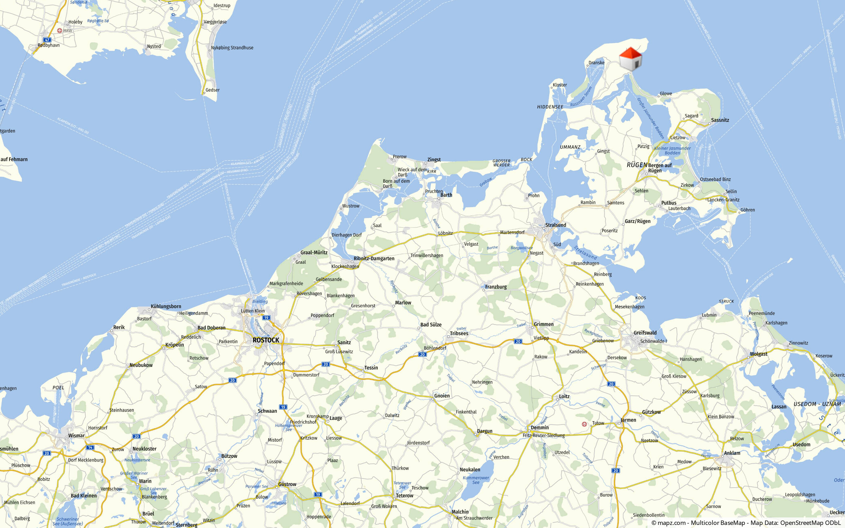 Lage auf Rügen