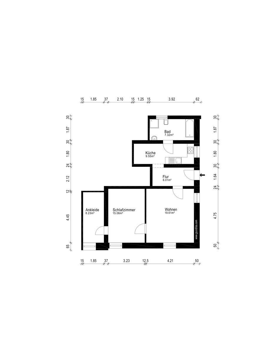 Grundriss EG Wohnung links