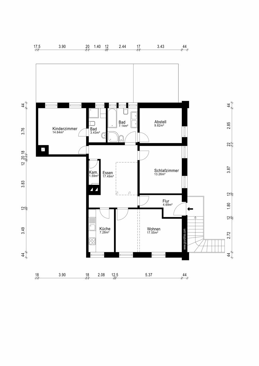 Grundriss OG Wohnung links