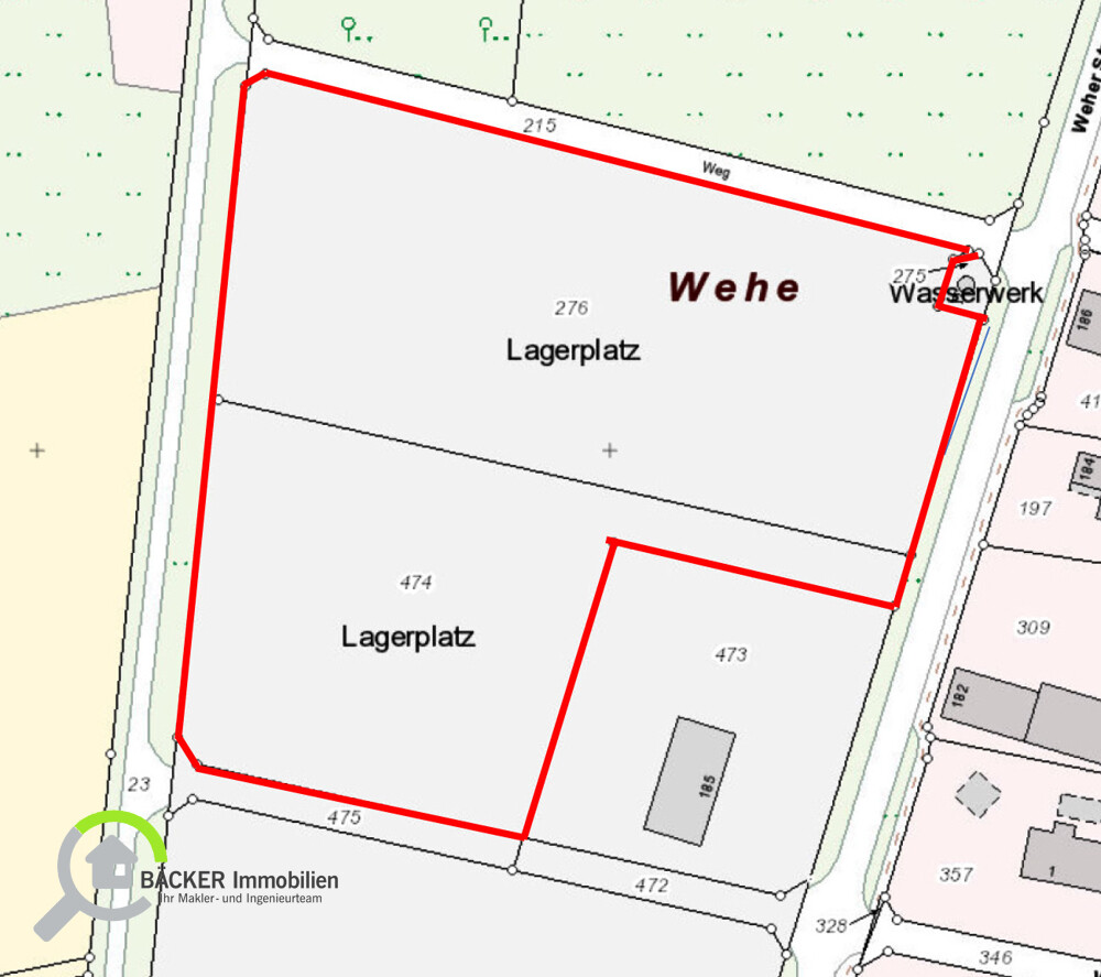 Lageplan mit Grenzen
