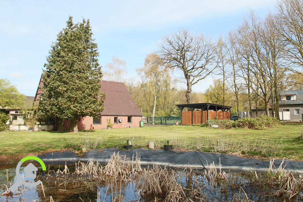 Blick über den Gartenteich