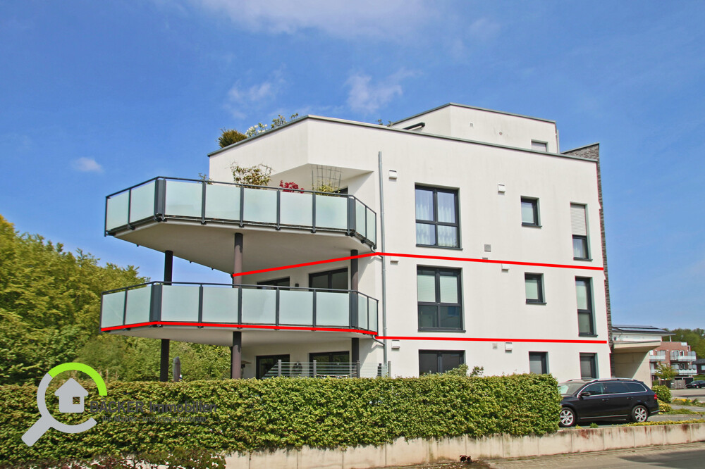 Ansicht auf Balkon u Markierung