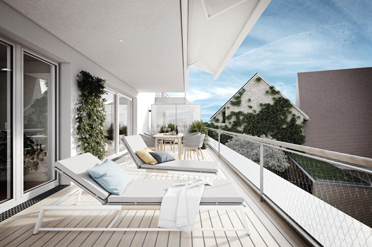 Neubau: moderne Wohnung mit großer Terrasse