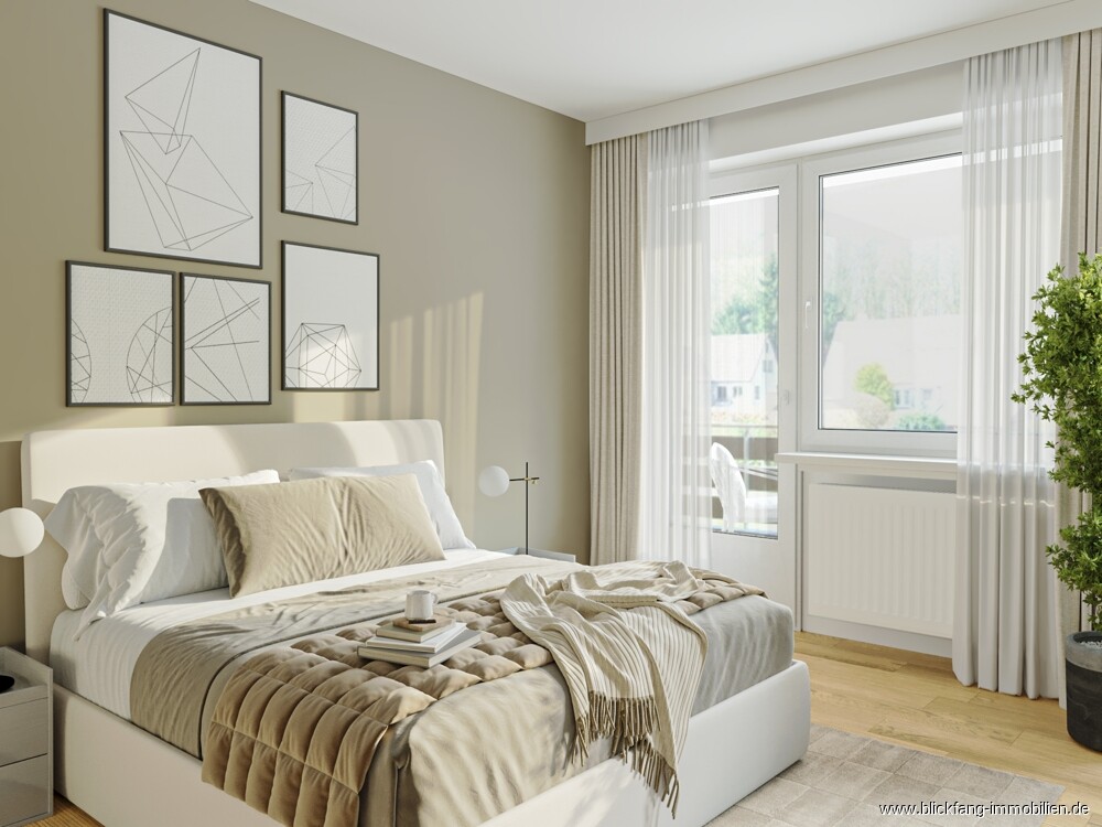 Schlafzimmer mit Balkon