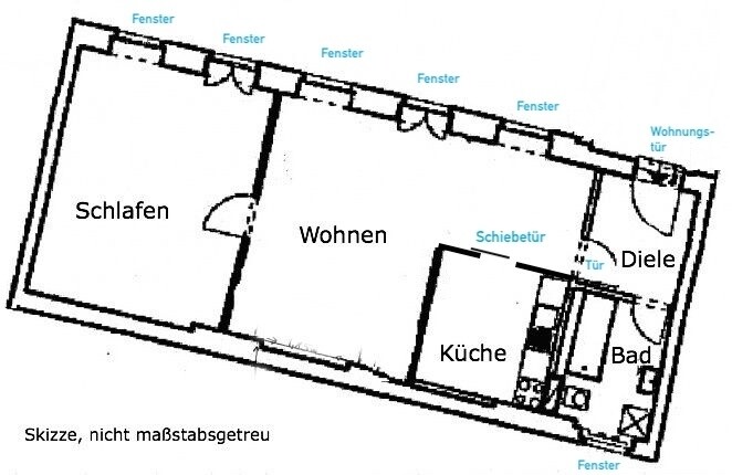 Grundriss Skizze Insel 12a