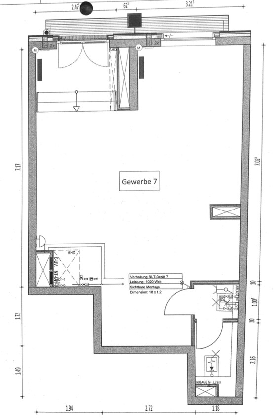 Grundriss von der Gewerbeeinheit G 07 in der Wallstraße 21 10179 Berlin
