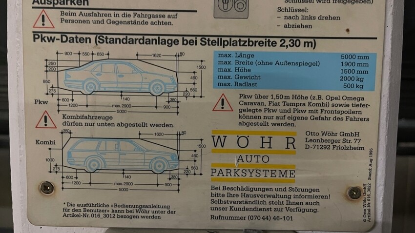 maximale Abmessungen PKW