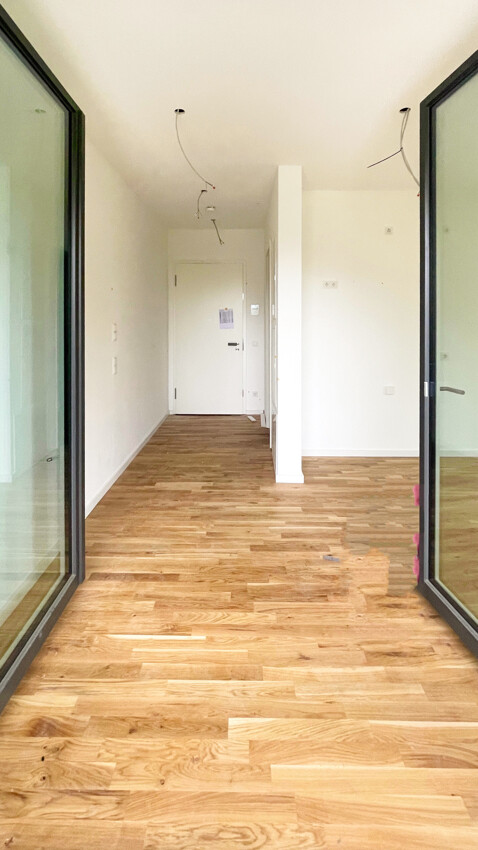 Bornstedt Wohnzimmer vom Balkon gesehen