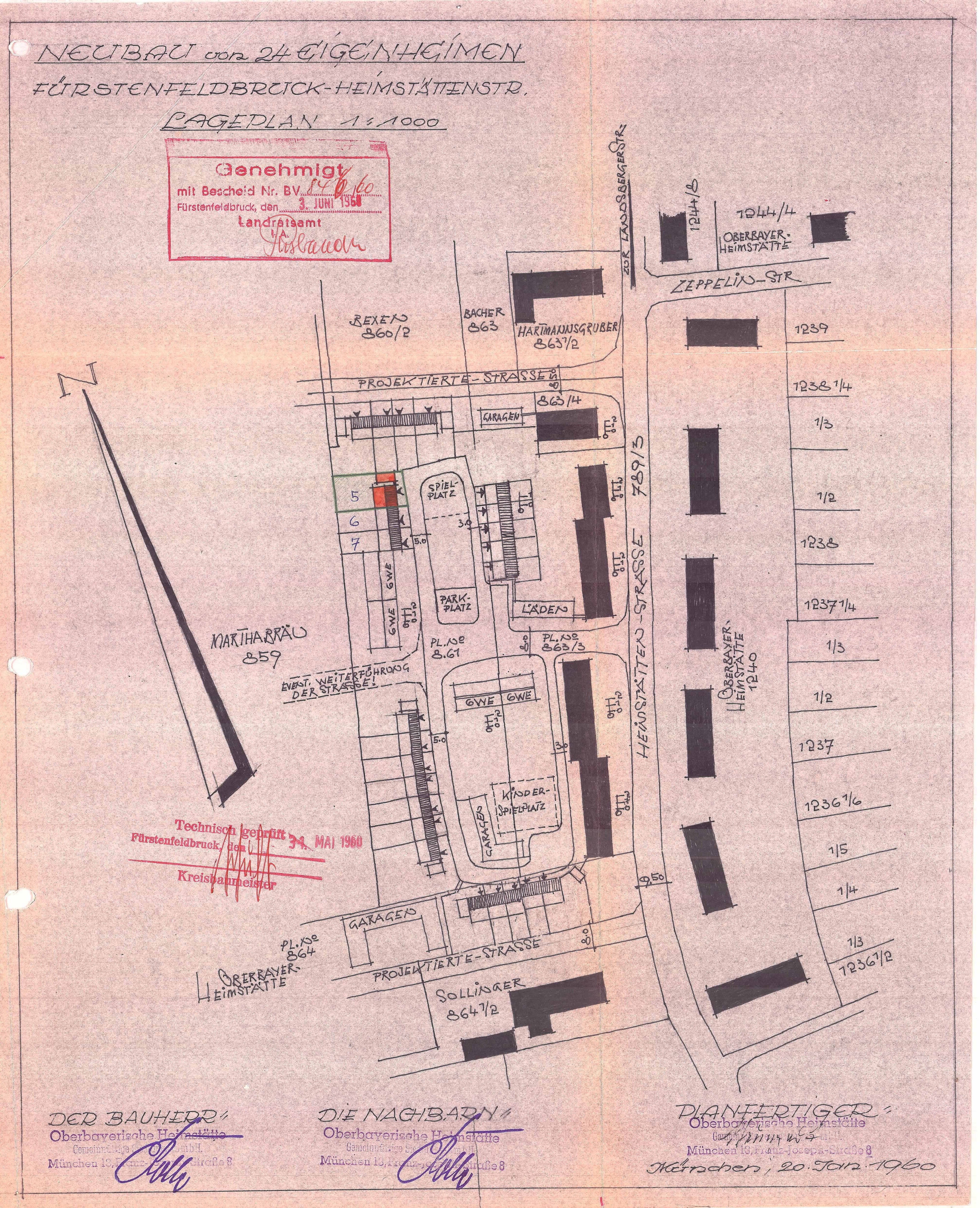 Lageplan von 1960 - REH FFB Ausjagbogen 12_0005