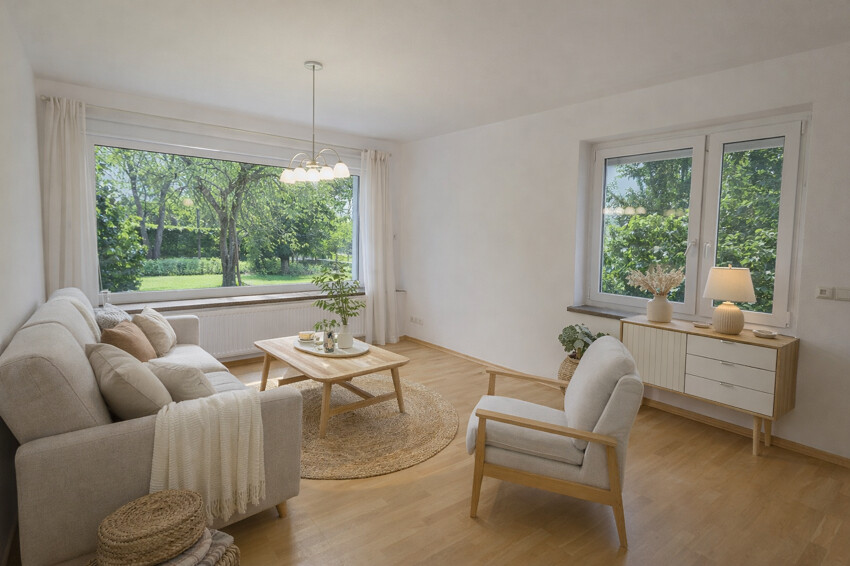 Wohnzimmer mit Panoramaaussicht