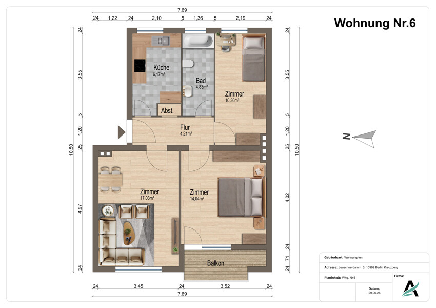 Grundriss Leuschnerdamm