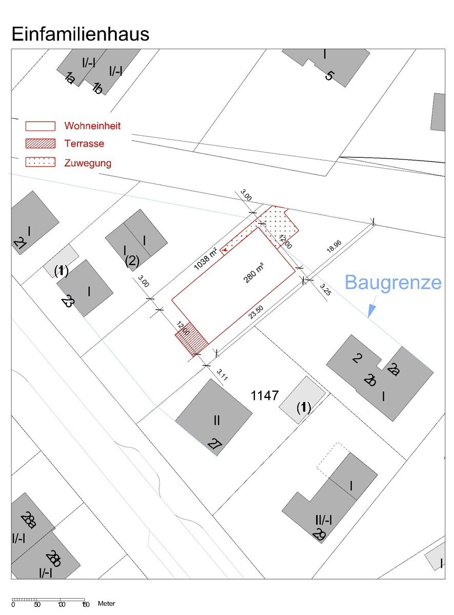 Mögliche Planung für ein Einfamilienhaus