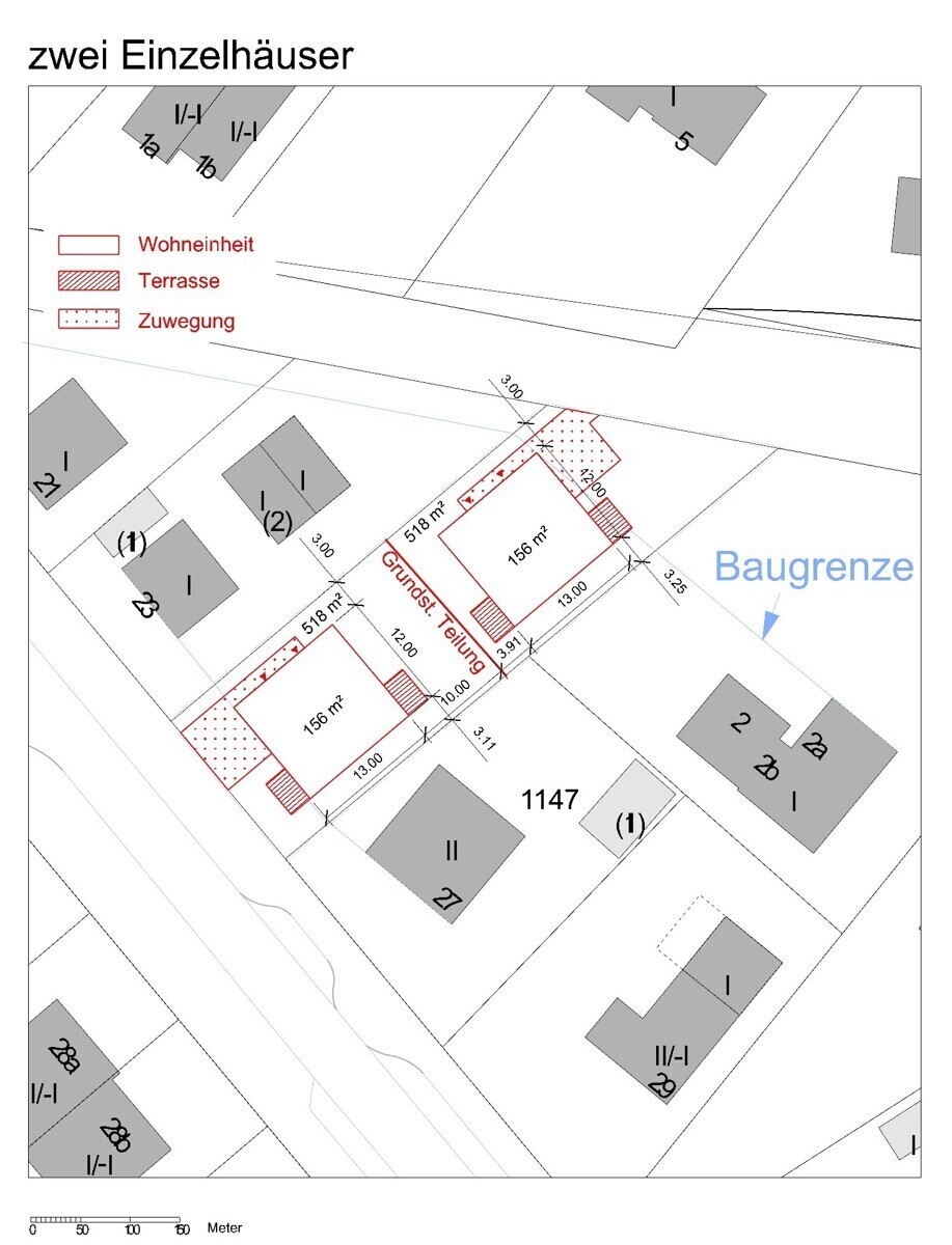 Möglich Planung zwei Einzelhäuser