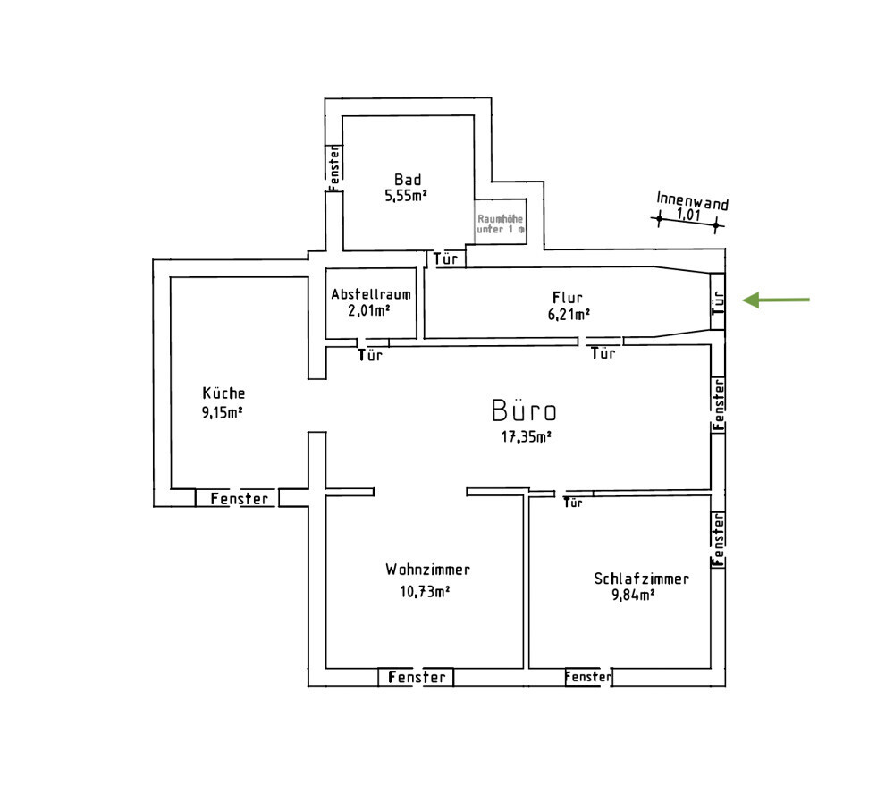 Grundriss EG/ Büro Anbau