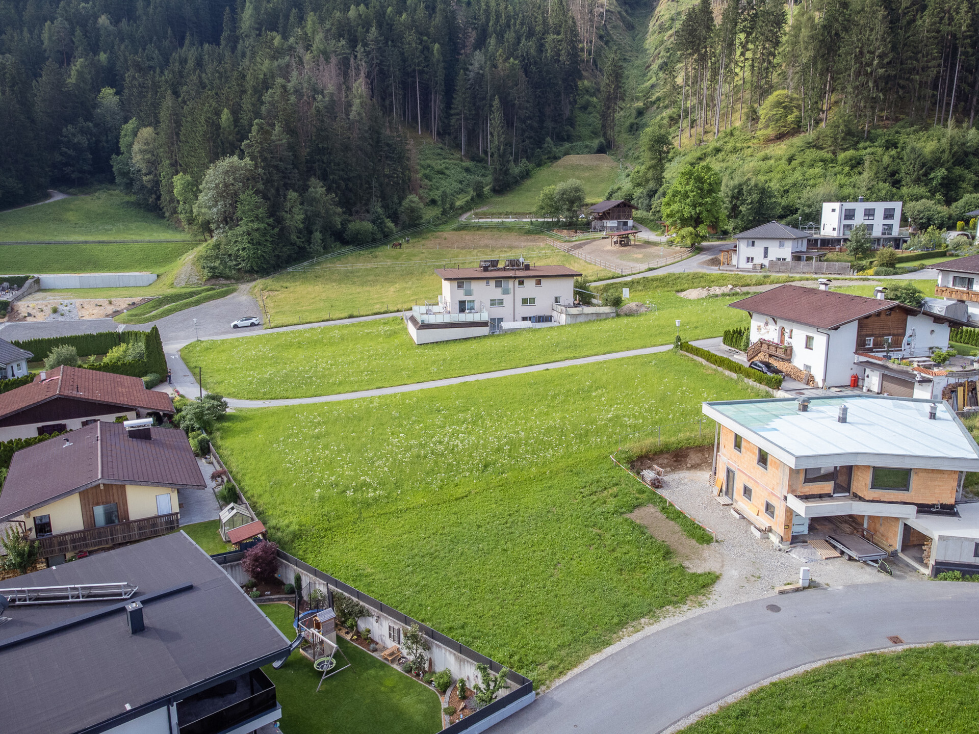 Ansicht von oben mit Blick nach Süden