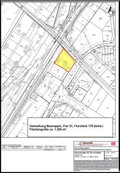 Lageplan Verkaufsfläche, Neuruppin