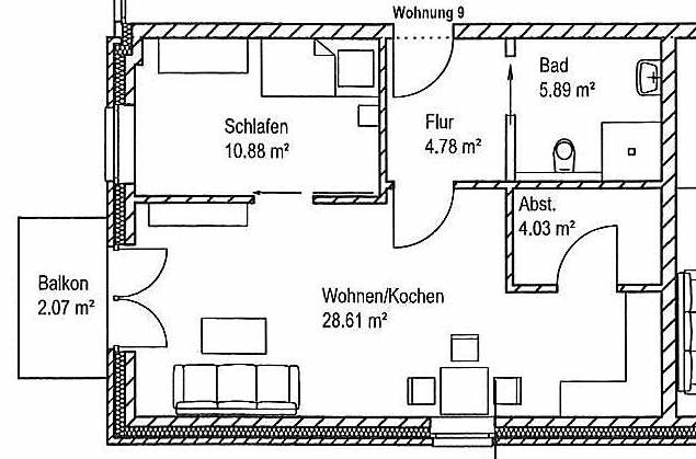 Wohnungsgrundriss Whg 9