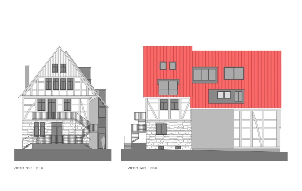 Skizze: Nord- & Westansicht