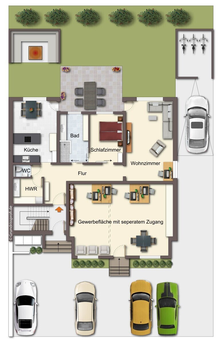 Visualisierung Wohnung und Gewerbe