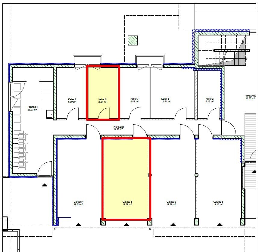 Grundriss Garage+Kellerraum