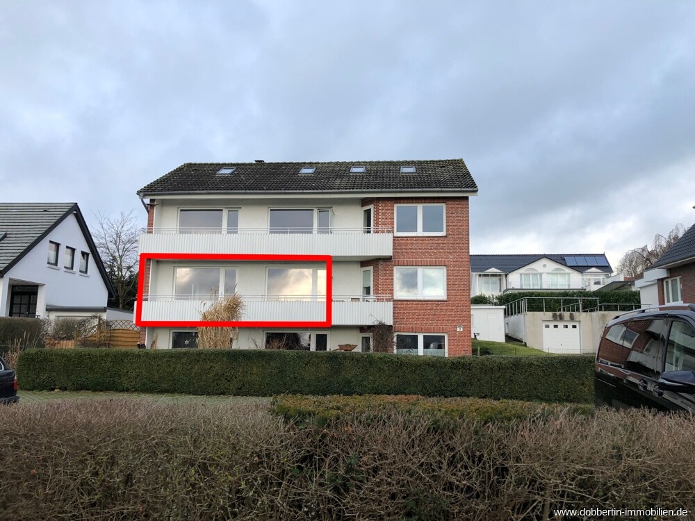 Hausansicht Wohnung rot umrandet