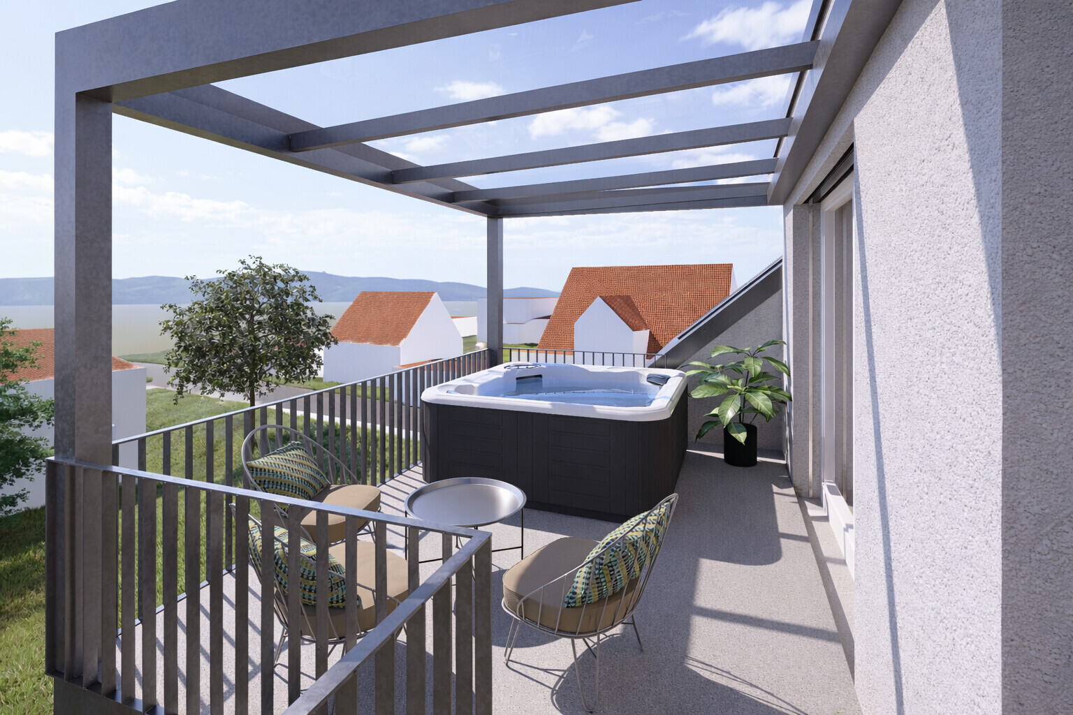 Balkon mit Whirlpool