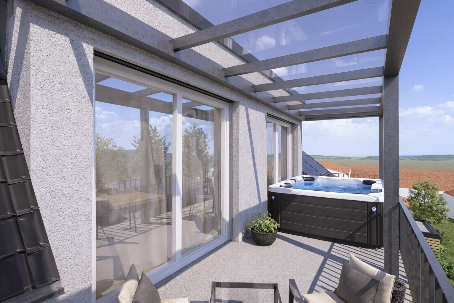 Balkon mit Whirlpool