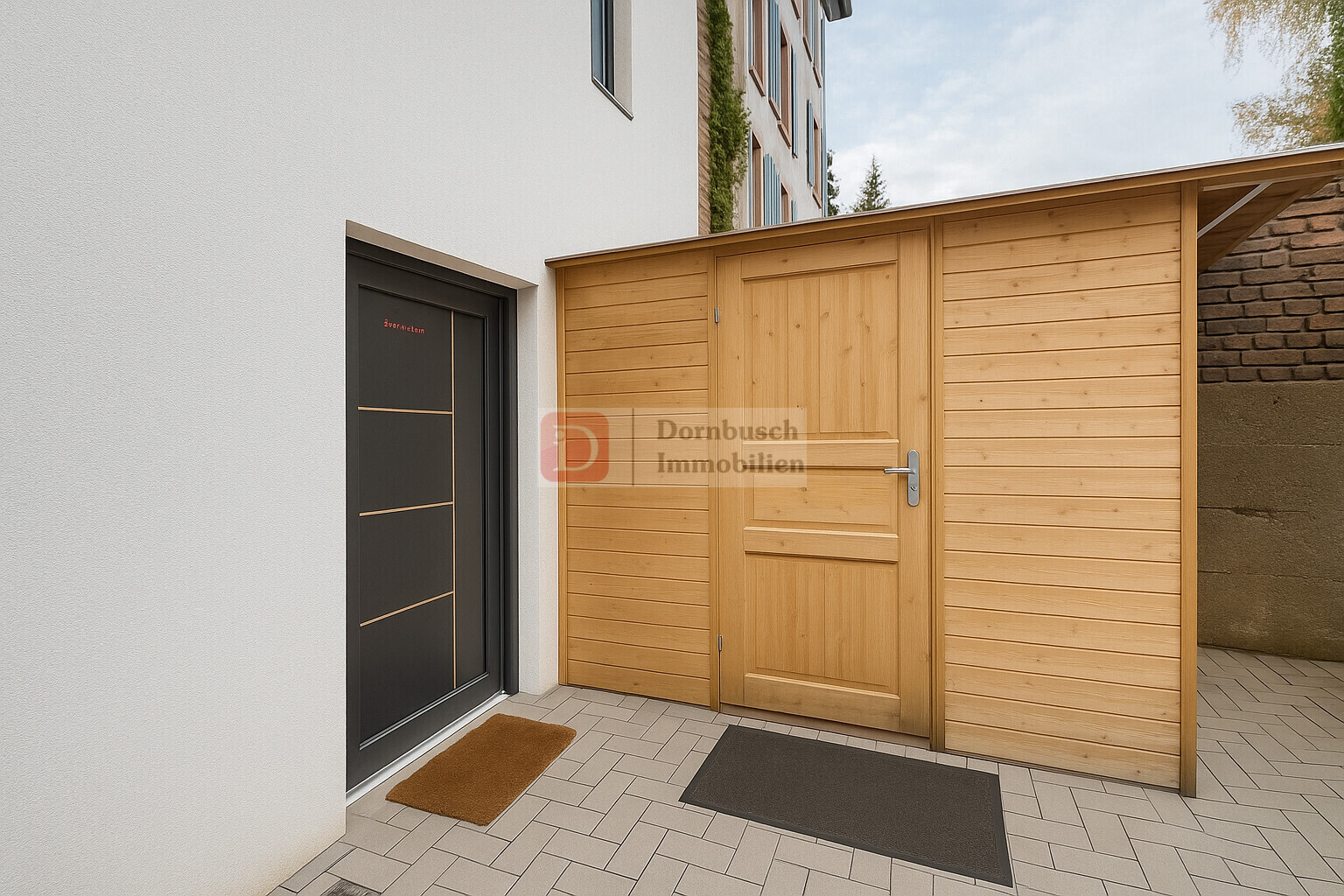 Eingangsbereich mit Gartenhaus