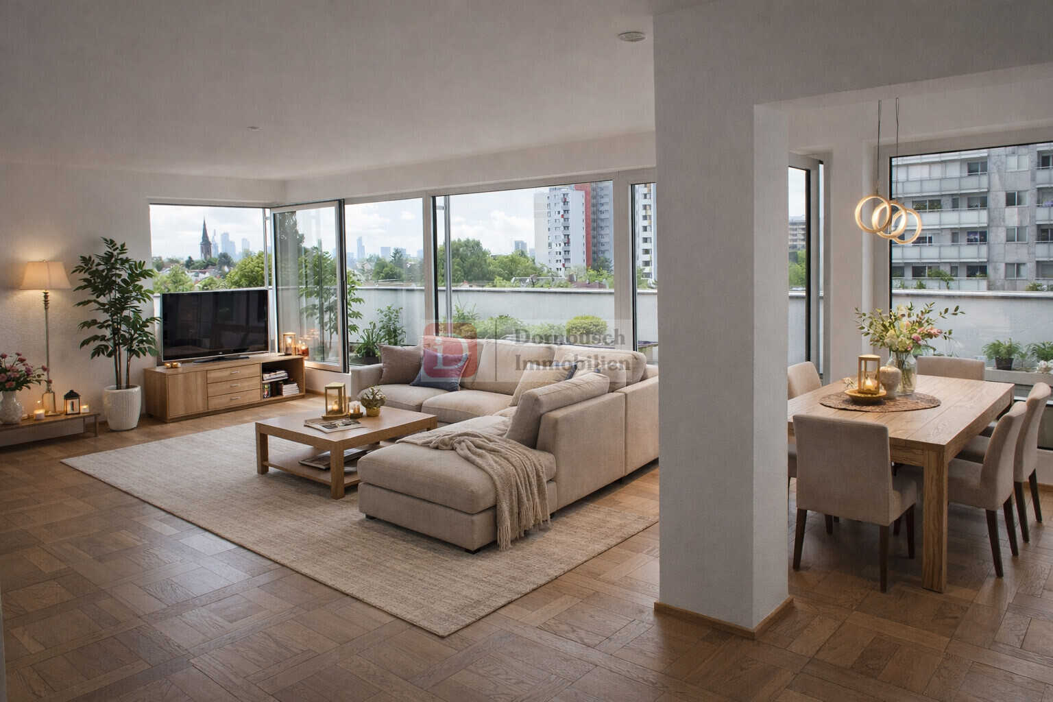 Wohn- und Essbereich - Virtual Staging