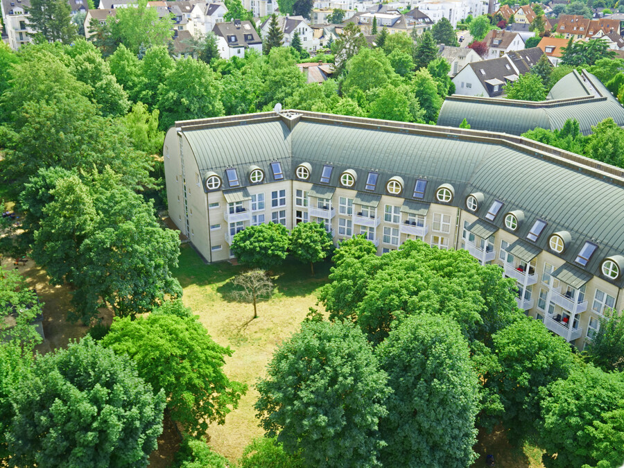 Aussicht vom Balkon hinab